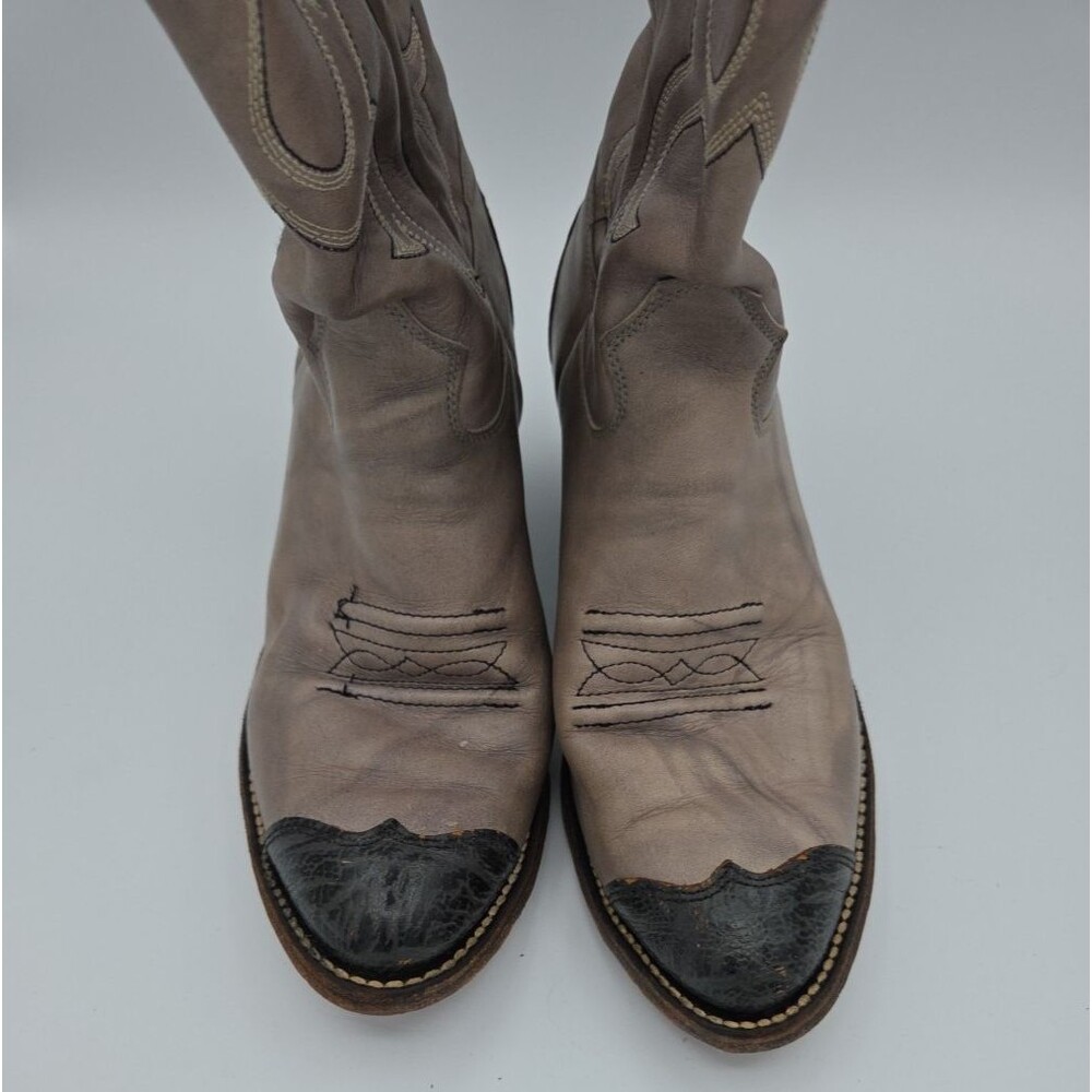 Texas Brand Boots Gray/Black Women’s Size 7.5 M Pointed Toe Cowboy Western - Picture 4 of 8
